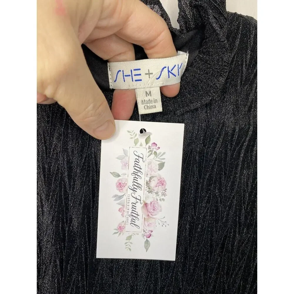 She + Sky Black Mini Dress - Picture 2 of 9